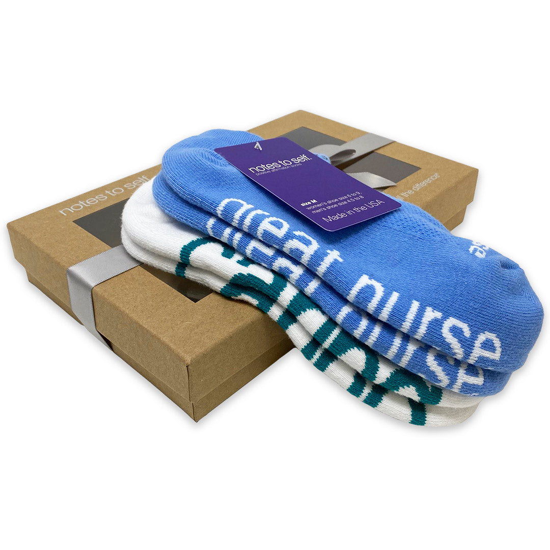 caring and great nurse socks set