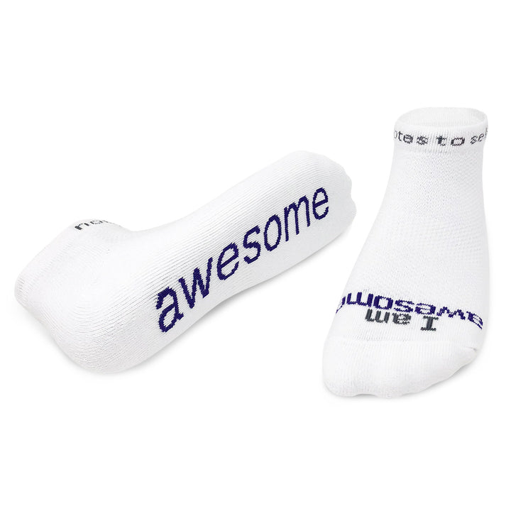 ornament with I am awesome® white socks