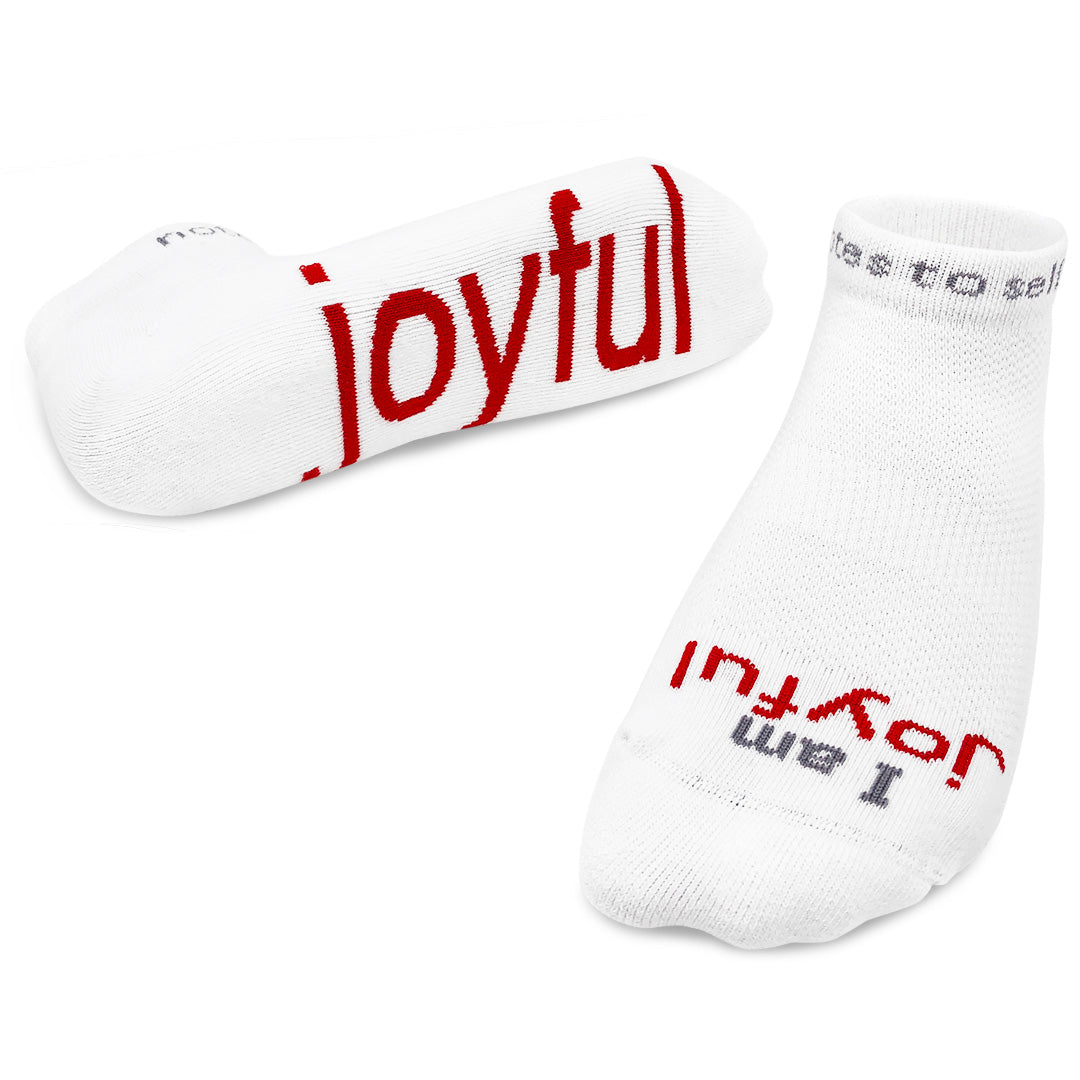 ornament with I am joyful™ white socks