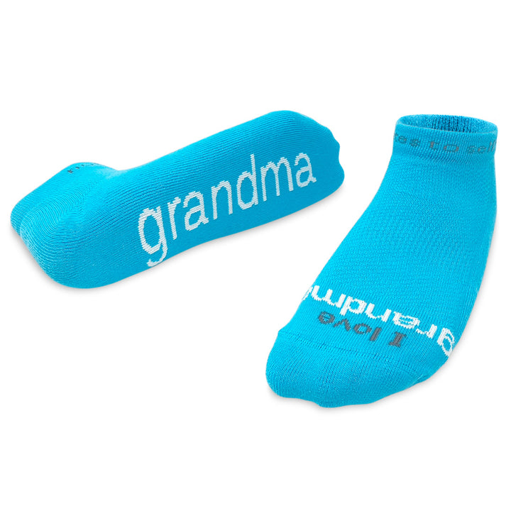 I love grandma® aqua blue low-cut socks