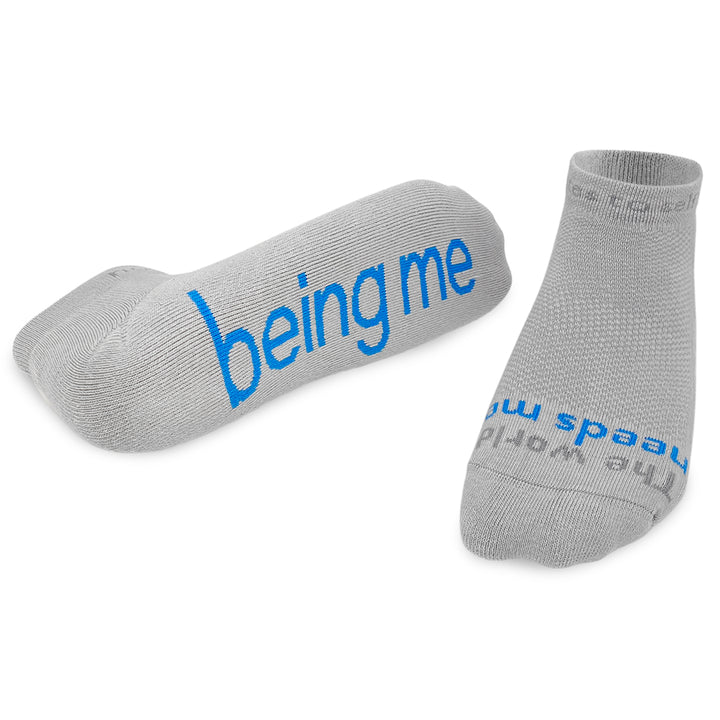 Ornament with THE WORLD NEEDS ME - BEING ME™ grey socks