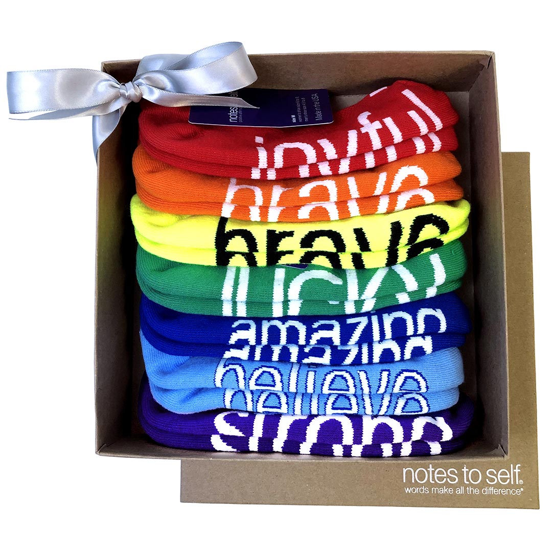 rainbow themed kraft gift set 5 pair