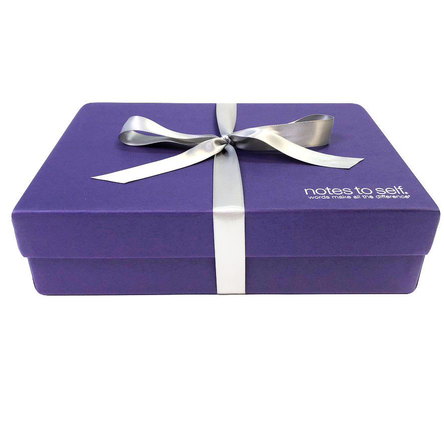 keepsake purple box with silver ribbon socks sold separately