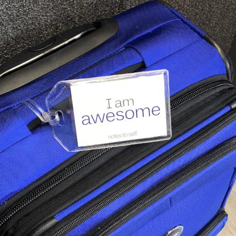 i am a great dad luggage tag - reverse