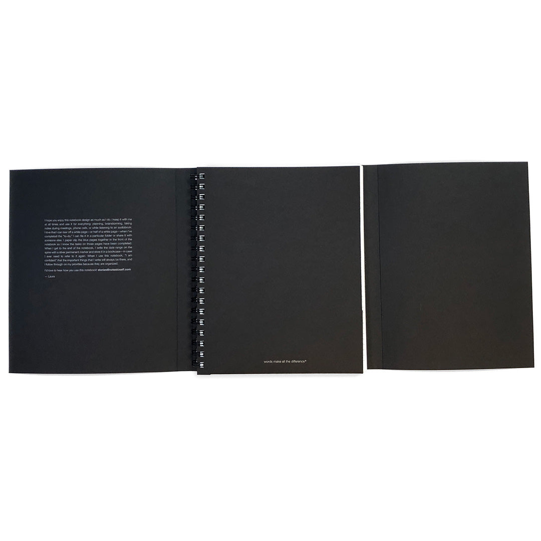 confidence notebook inside front showing binder and separator