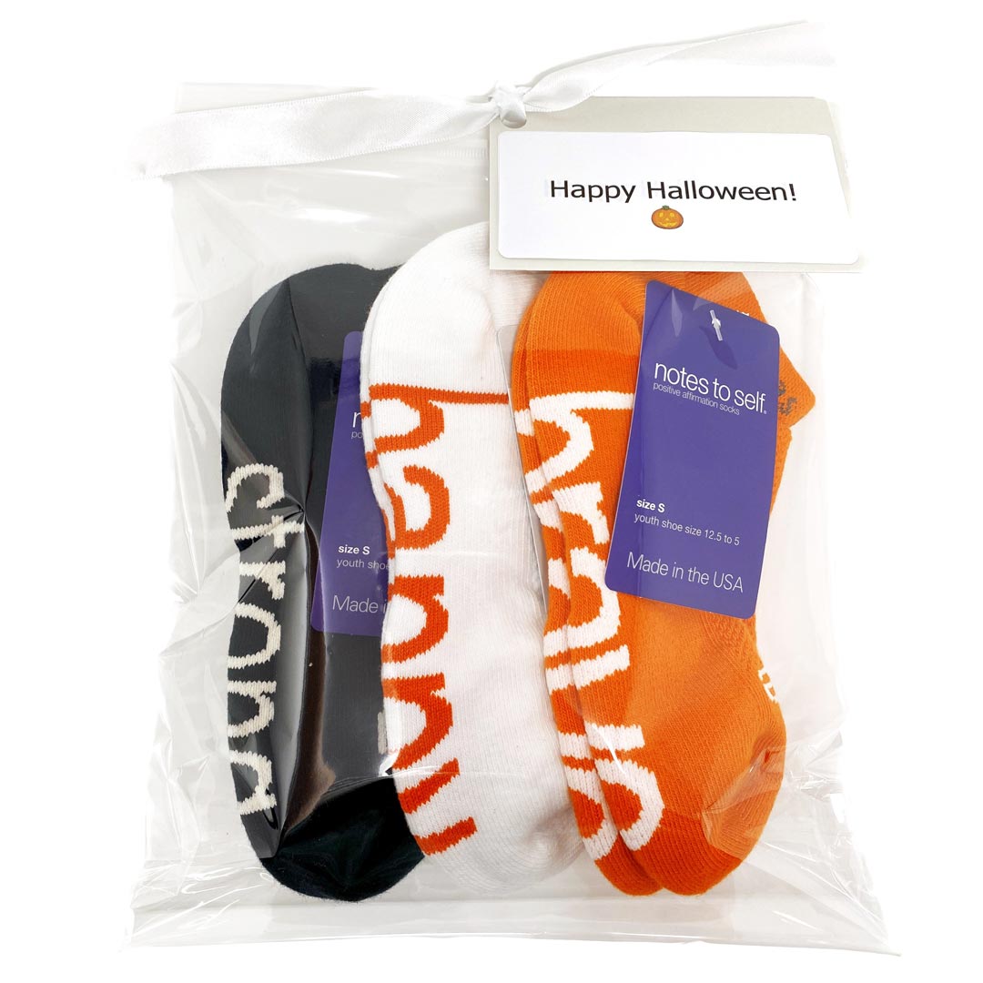 Halloween sock bag - strong, happy, brave