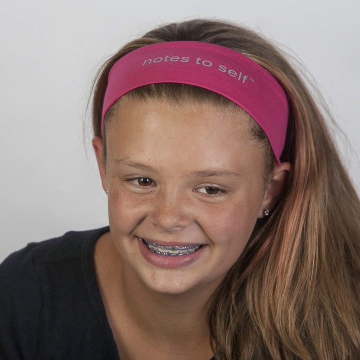 i am strong pink headband with positive message