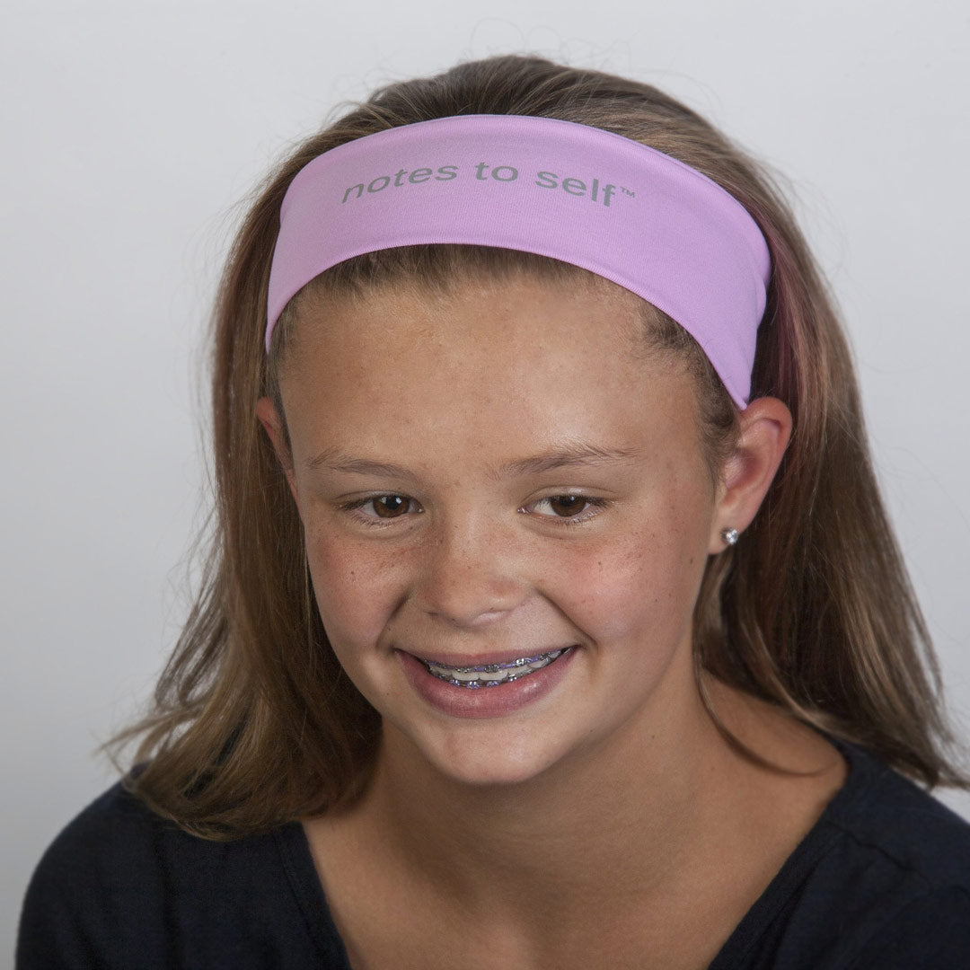 i am strong rose pink headband with positive message