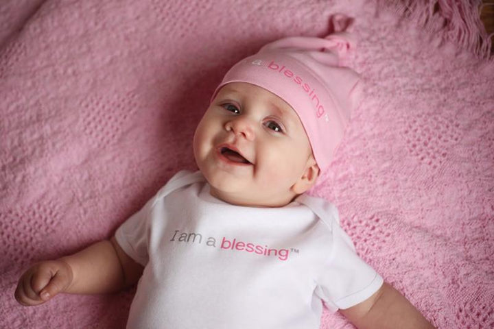 i am a blessing white and pink baby one-piece shirt