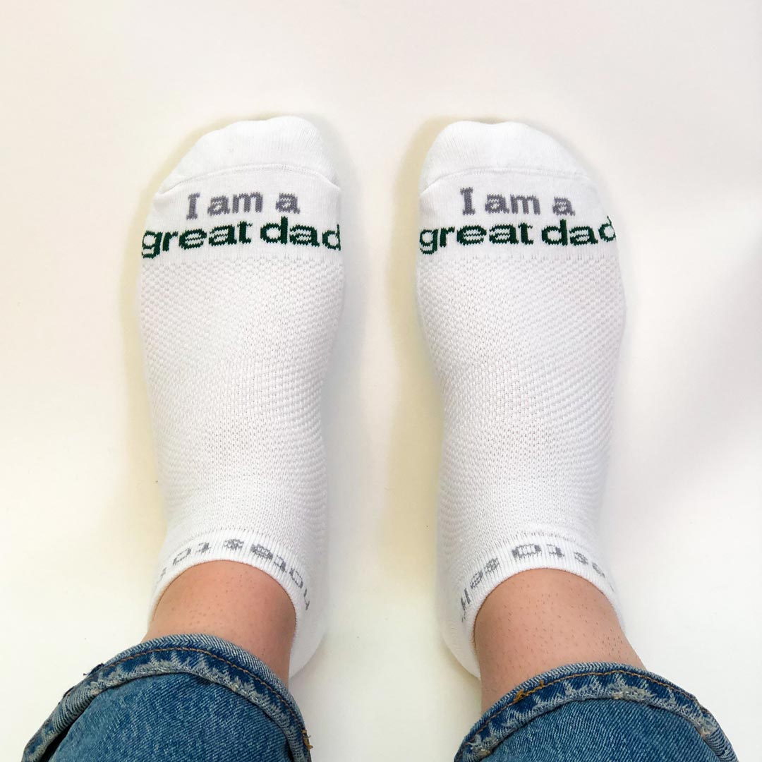 i am a great dad white socks for men