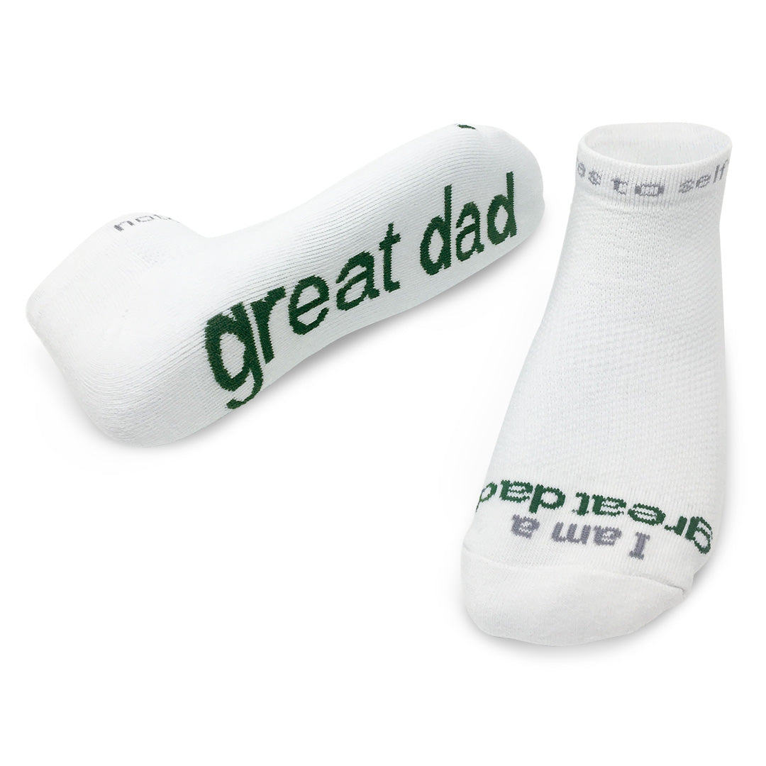 i am a great dad white low cut socks