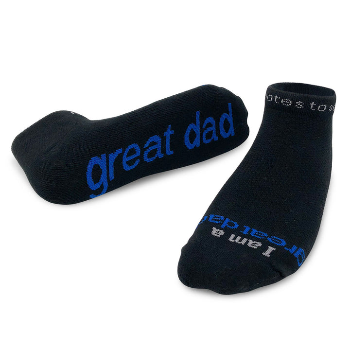 i am a great dad black low cut socks