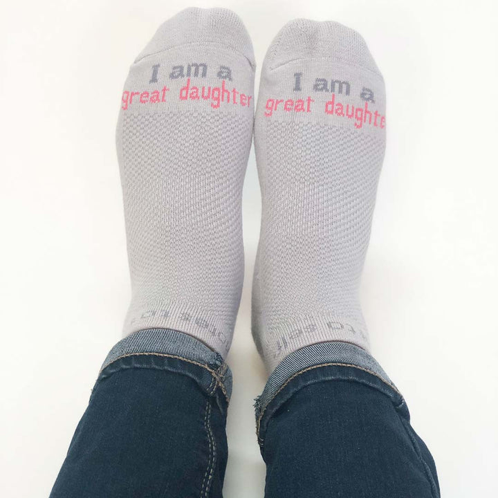 i am a great daughter socks for women and girls