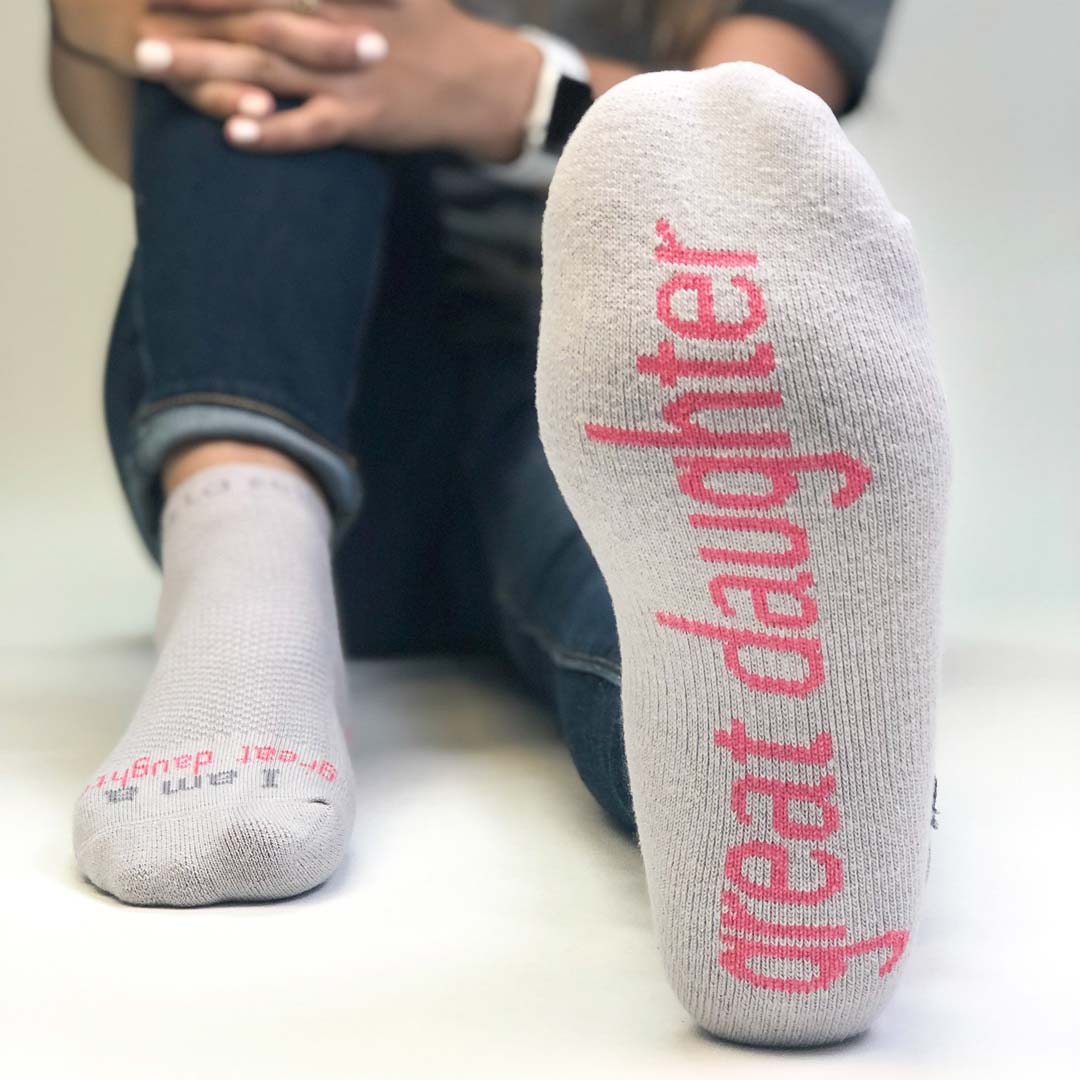 i am a great daughter socks for women and girls