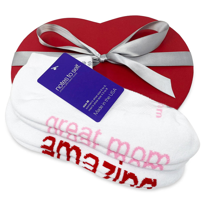 sock gift for women i am a great mom socks i am amazing socks in red box