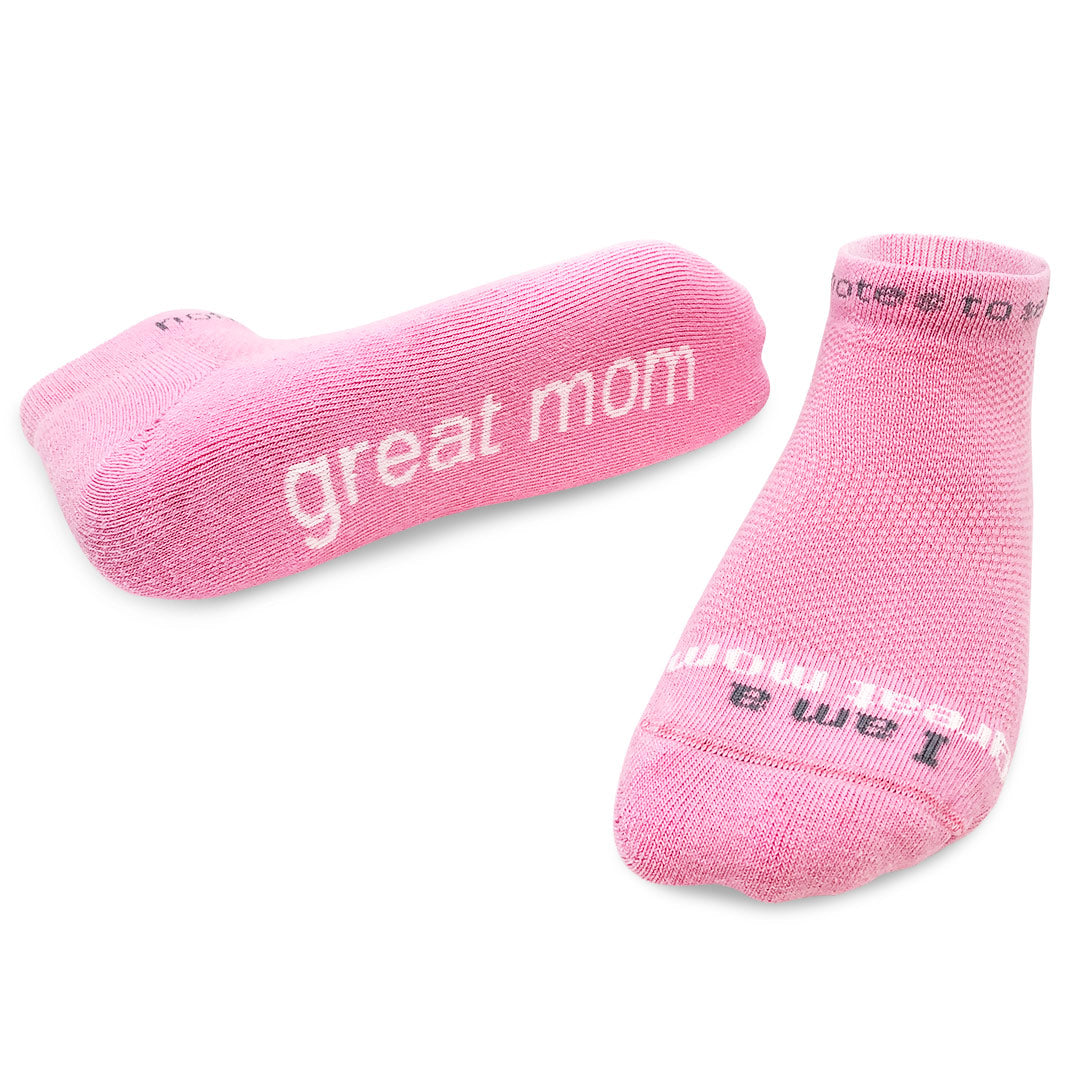 Low-cut socks with positive affirmations  notes to self® socks – tagged I  am a great mom