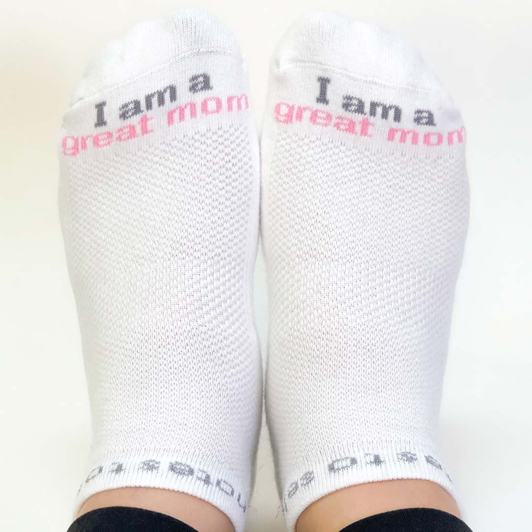 i am a great mom white socks for women