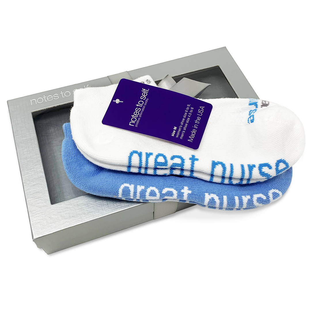 i am a great nurse 2 pair gift set in silver box with satin ribbon