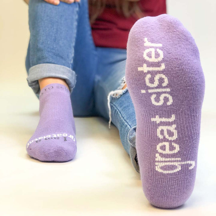 i am a great sister socks for women with inspirational words