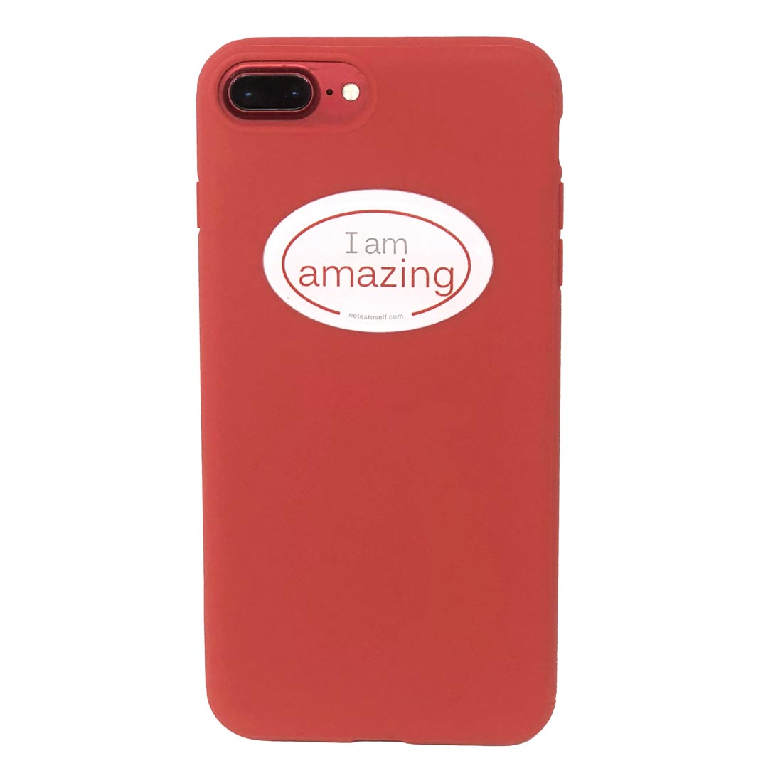 i am amazing sticker affirmations that stick puffy on phone case