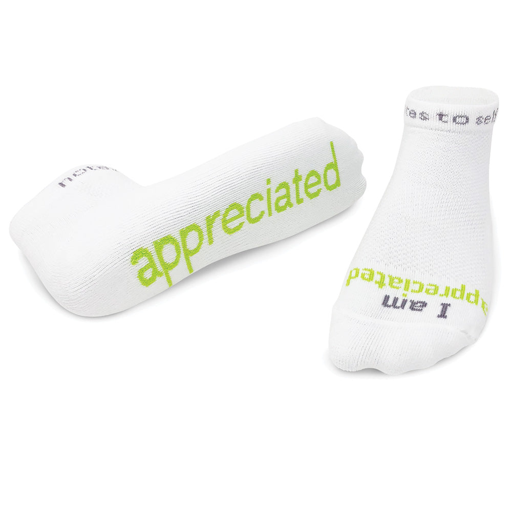 i am appreciated white low cut socks