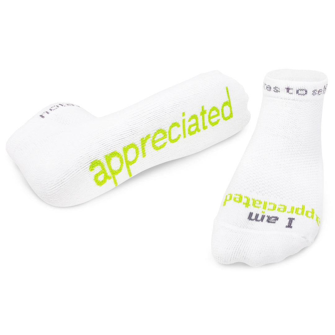 I am appreciated white low cut socks