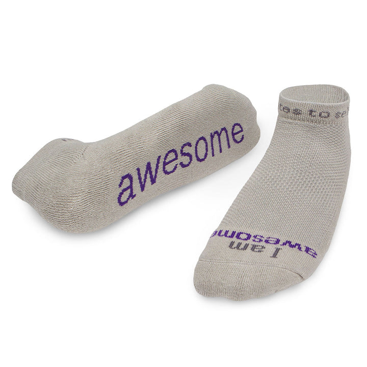 i am awesome grey low cut socks