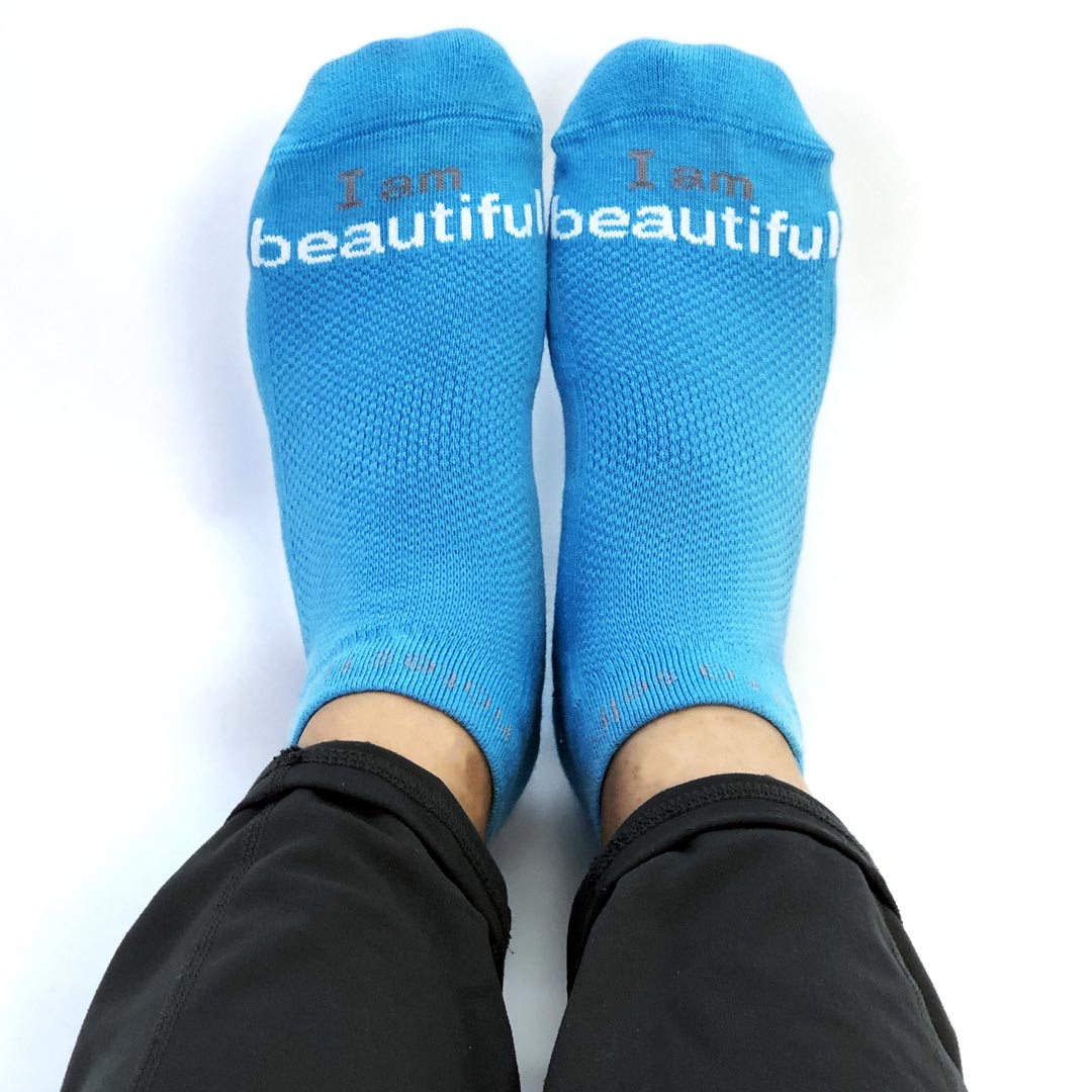 i am beautiful aqua socks for women