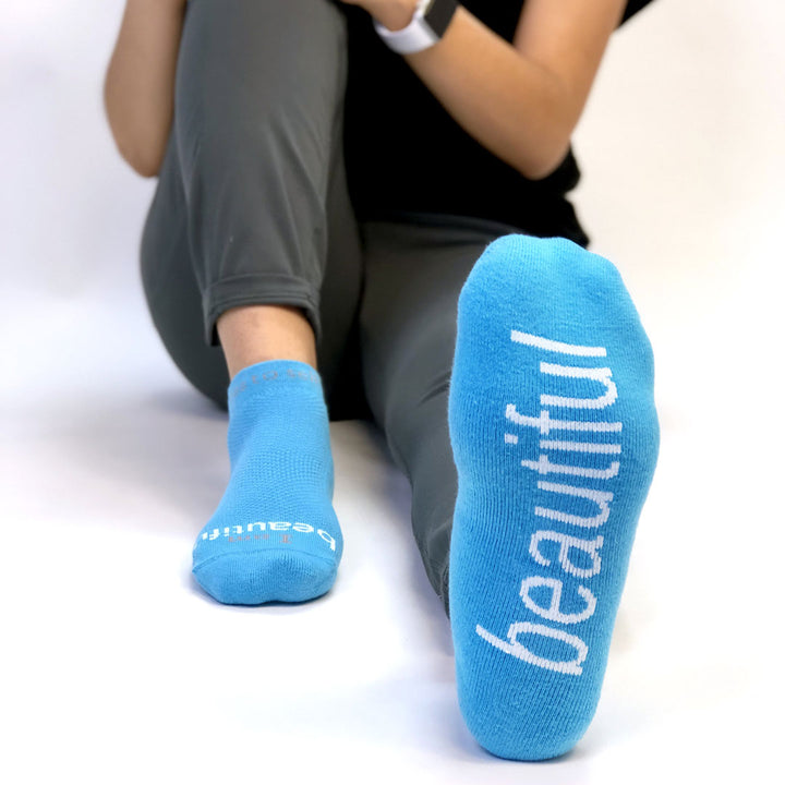 i am beautiful aqua socks for women