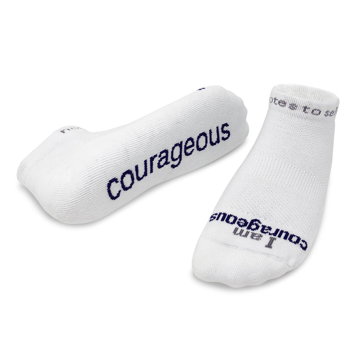 i am courageous white low cut socks