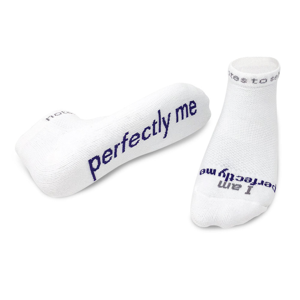 i am perfectly me white low cut socks