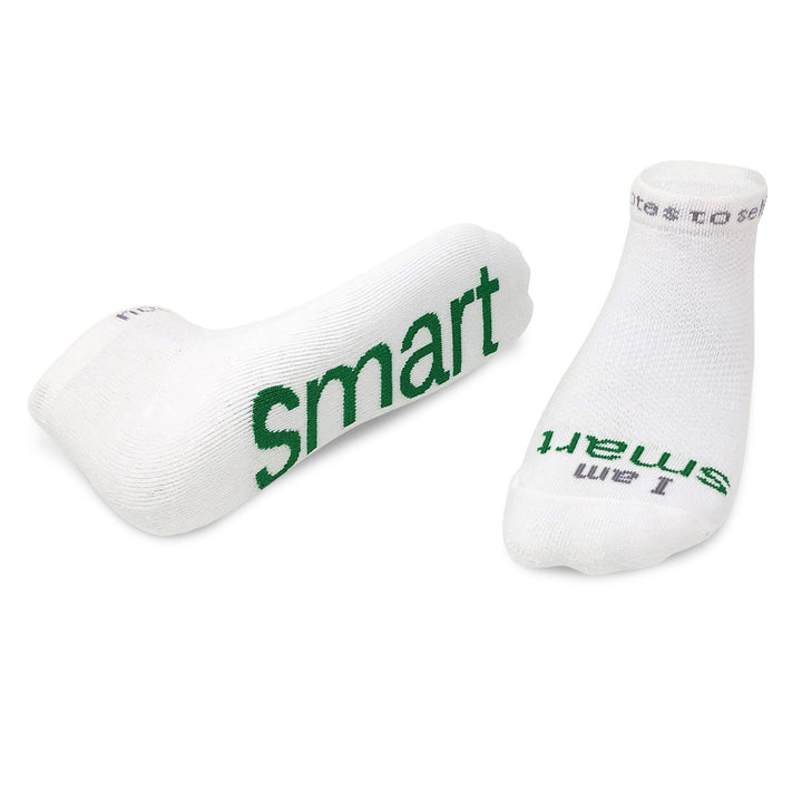 i am smart white low cut socks