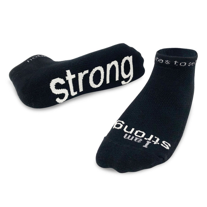 I am strong black low cut socks