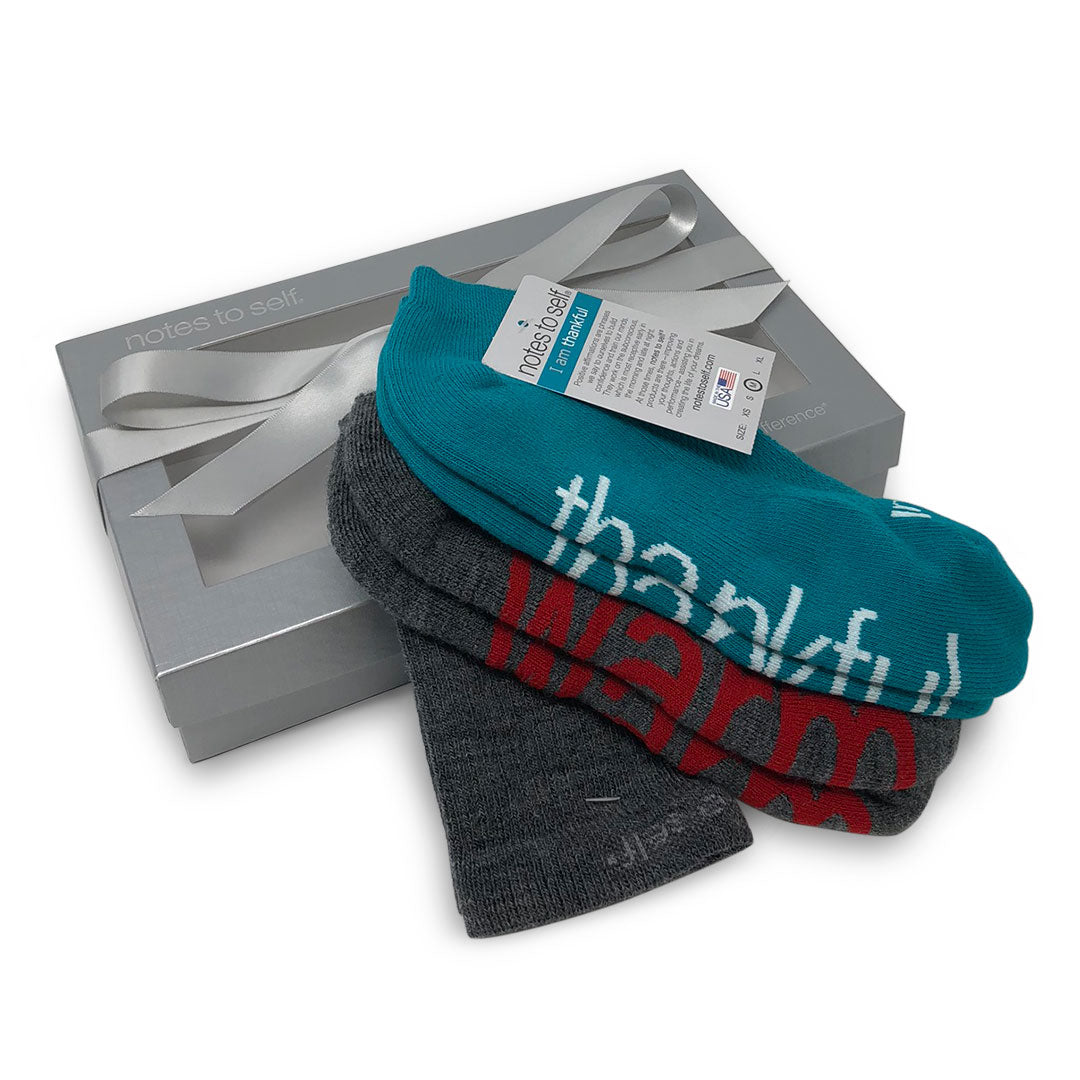 sock gift set i am warm wool crew socks i am thankful socks in silver box