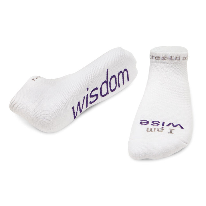 i am wise - wisdom white low cut socks