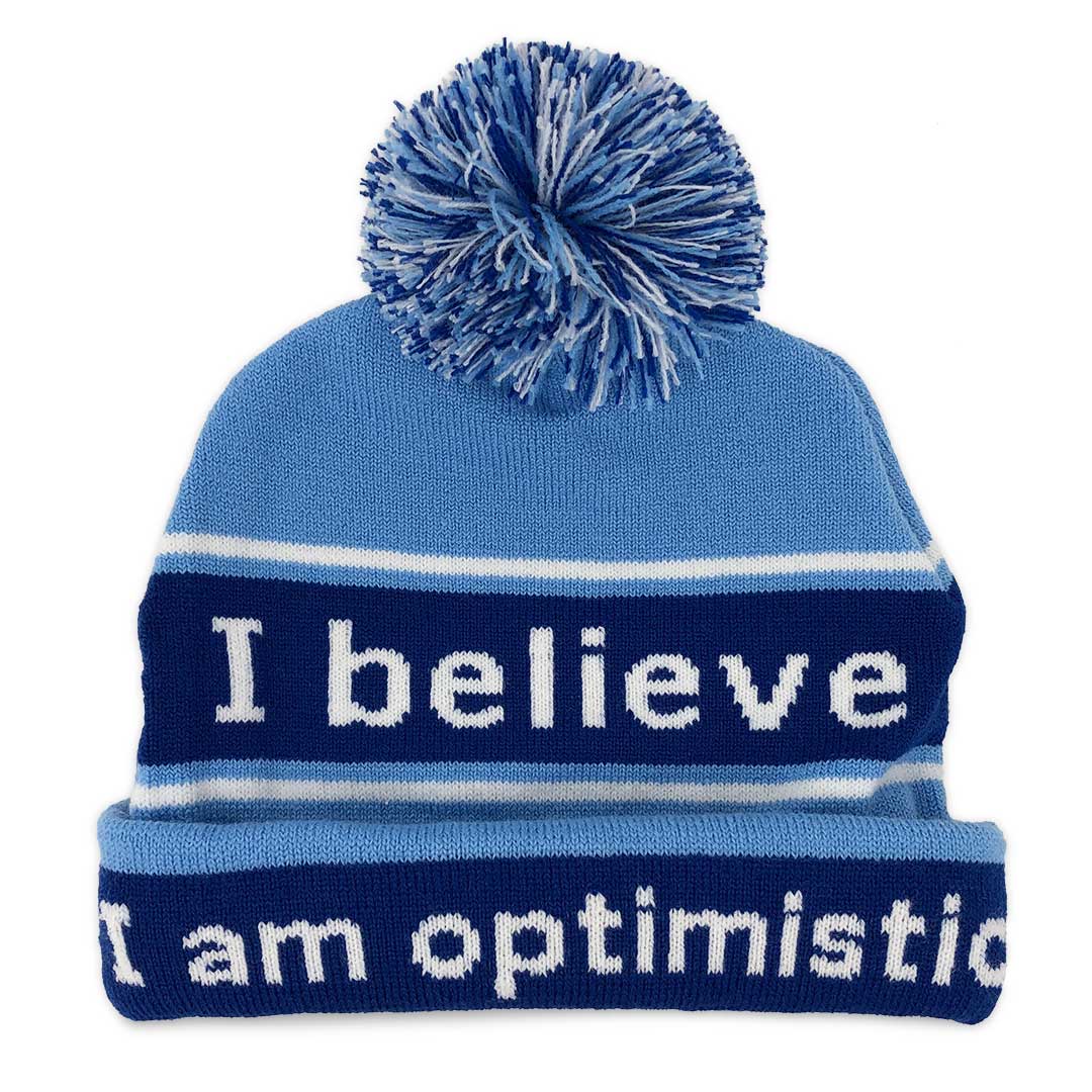 i believe beanie hat with i am optimistic positive affirmation inside