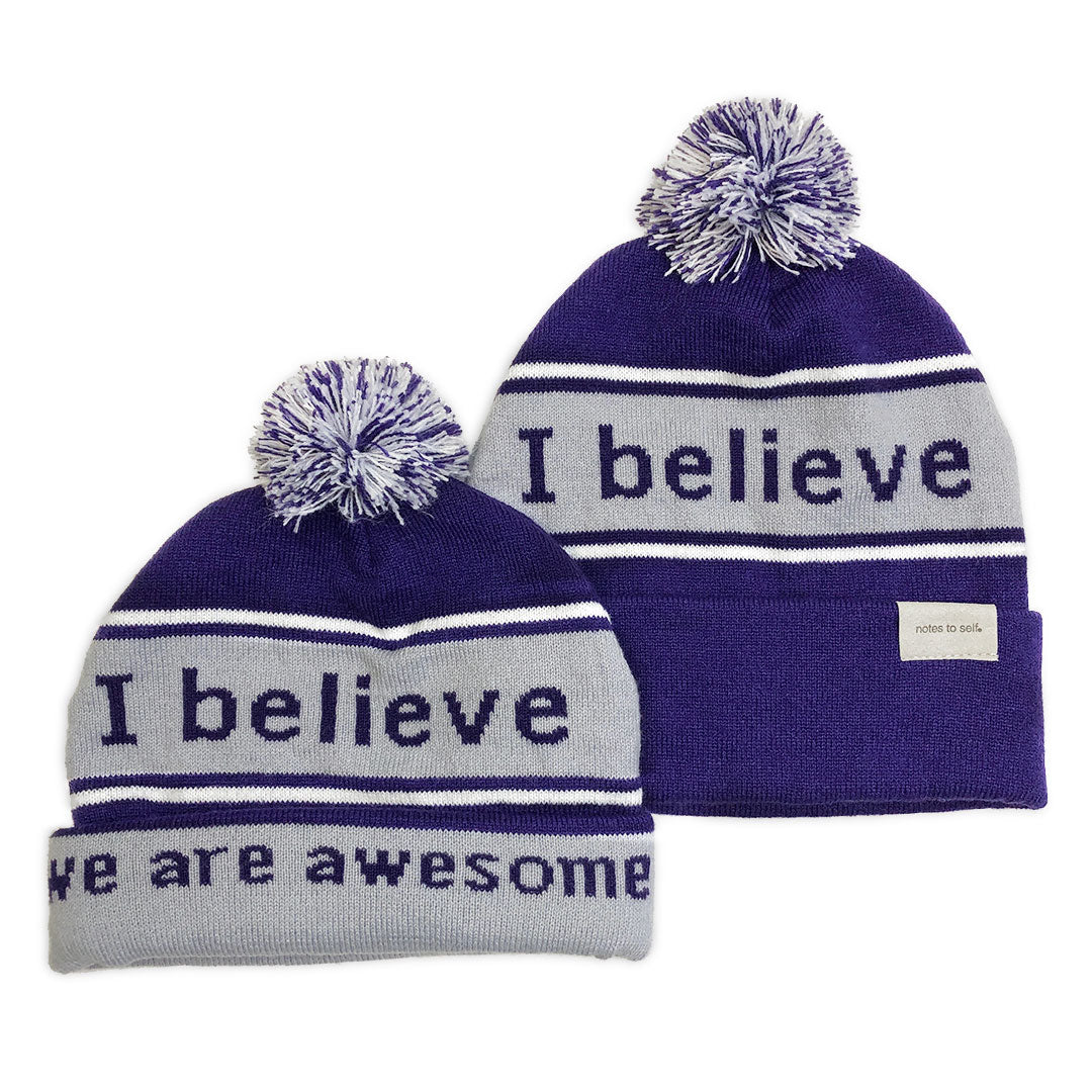 i believe purple and grey beanie shown with single and double cuff