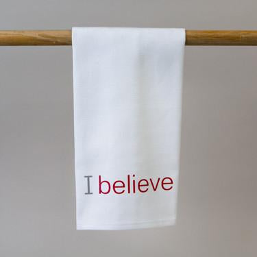 I believe 100% cotton towel with red words