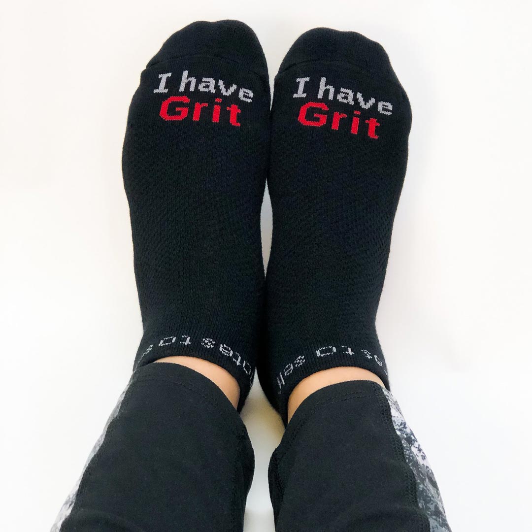 i have grit socks with motivational message