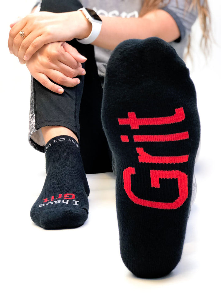 i have grit socks with motivational message