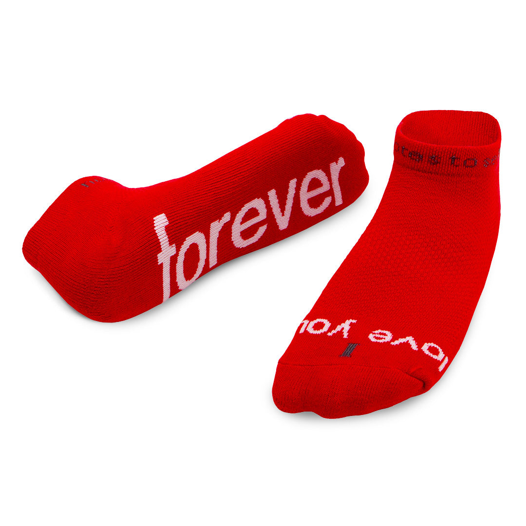 i love you forever red low cut socks